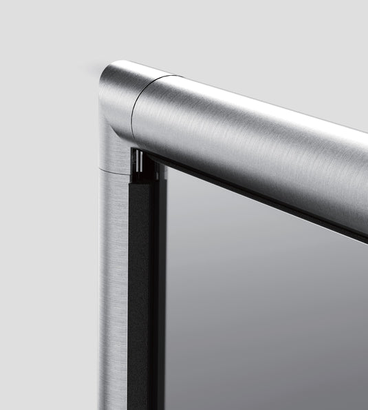 Ъгъл вертикален на 90 градуса за ръкохватка ф42,4х1,5мм. с канал за стъкло или LED от неръждаема стомана - Инокс