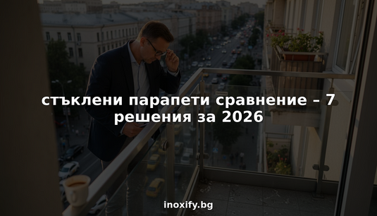 Управителят на имота извършва оглед на стъклените парапети на балкона.