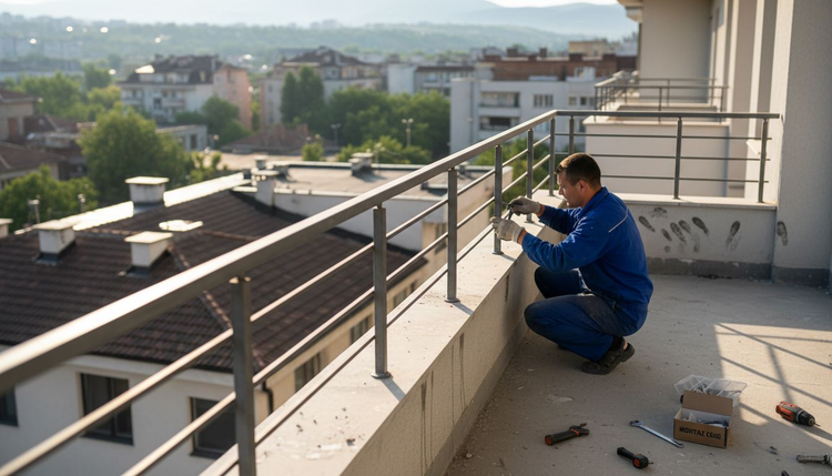 Поставяне на метален парапет на балконa