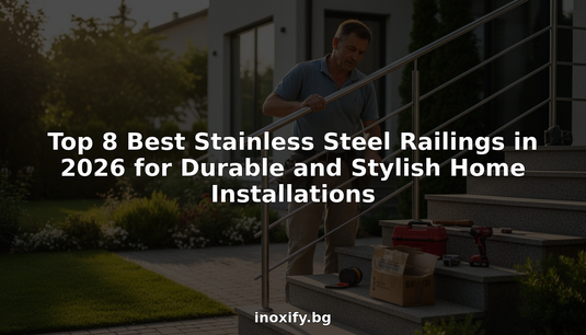 Installer fitting stainless steel railing at home