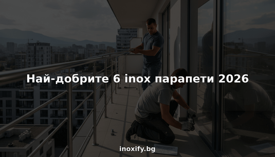 Монтажници поставят инокс парапети на балкон в жилищен блок.