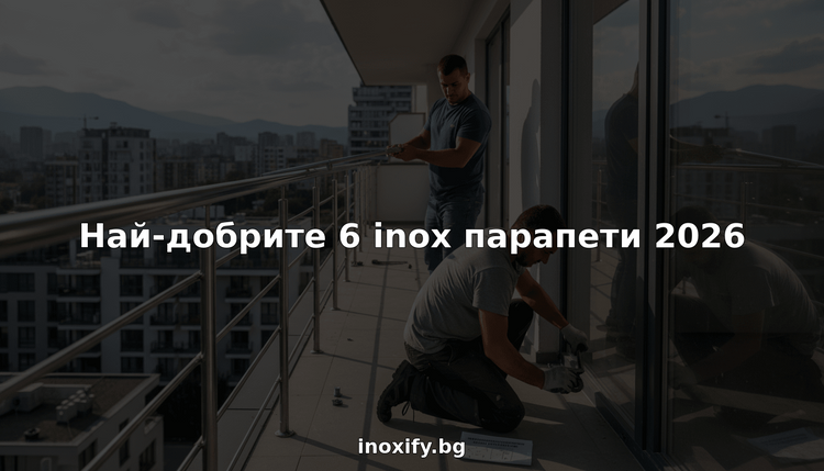 Монтажници поставят инокс парапети на балкон в жилищен блок.