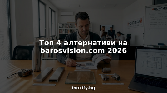 Архитект разглежда и сравнява мостри на парапети от неръждаема стомана и стъкло, за да избере най-подходящото решение за своя проект.