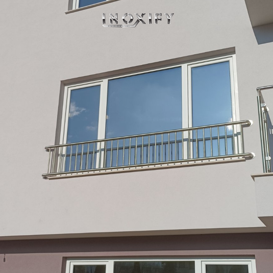 Иноксов френски парапет с вертикали (Juliet balcony) INOXIFY