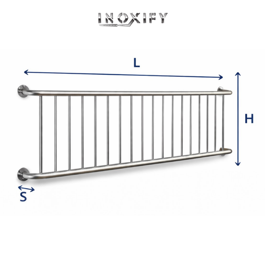 Иноксов френски парапет с вертикали (Juliet balcony) INOXIFY