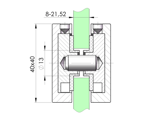 plosak-adapter-staklo-kvadraten-komplekt-304 технически чертеж