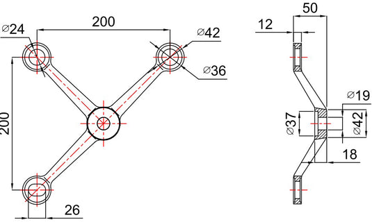 Спайдер 3-точков фасаден държач за стъкло (spider system)