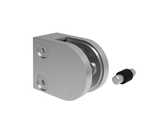 Заоблен иноксов държач за стъкло 1.5–10.76 мм – прав – 50 мм – AISI 304